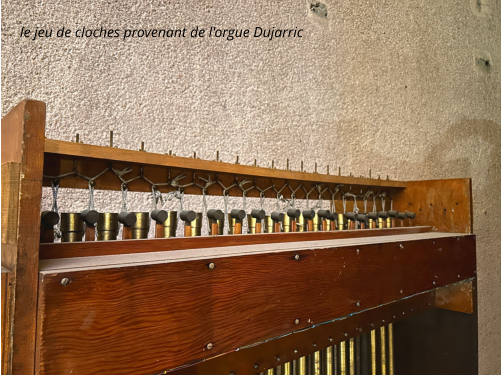 le jeu de cloches provenant de l'orgue Dujarric