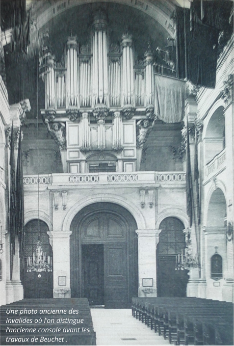 Une photo ancienne des Invalides où l'on distingue l'ancienne console avant les travaux de Beuchet .